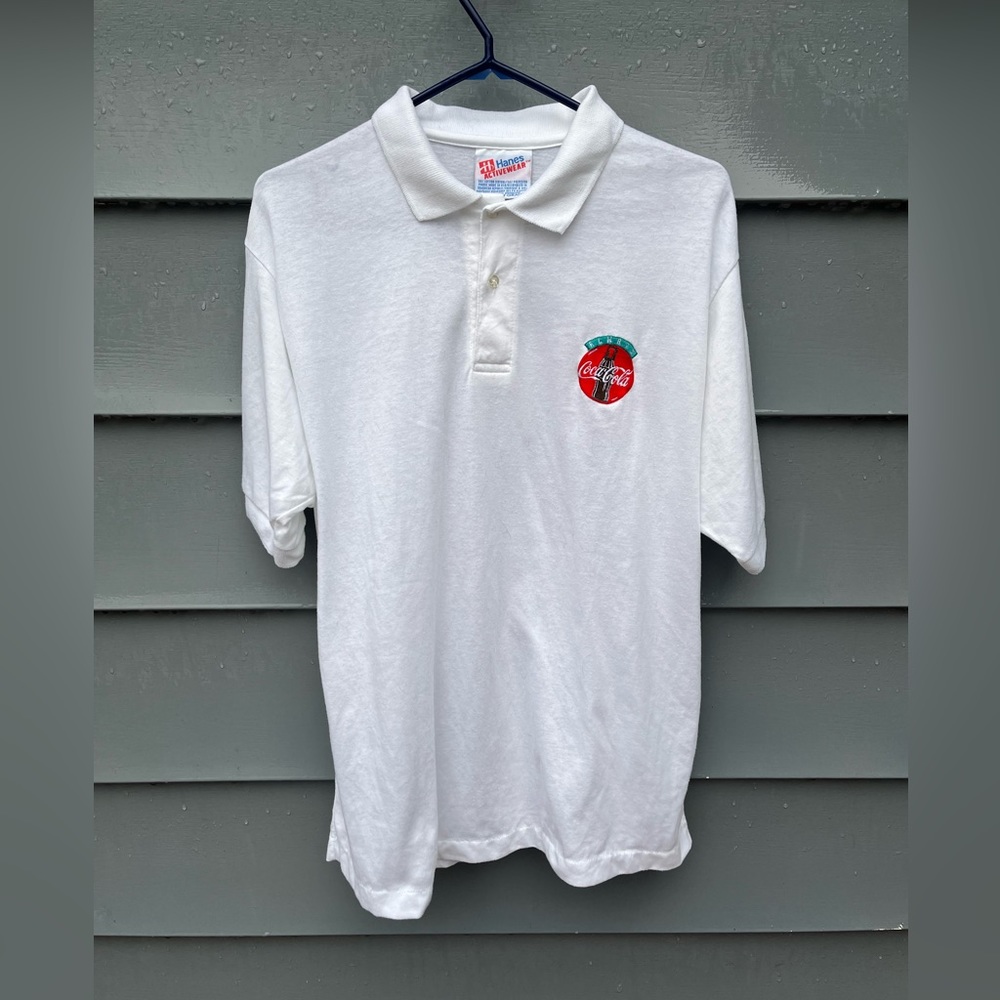 Vintage Coca Cola Polo Shirt / 90s / Single Stitch / L - XL